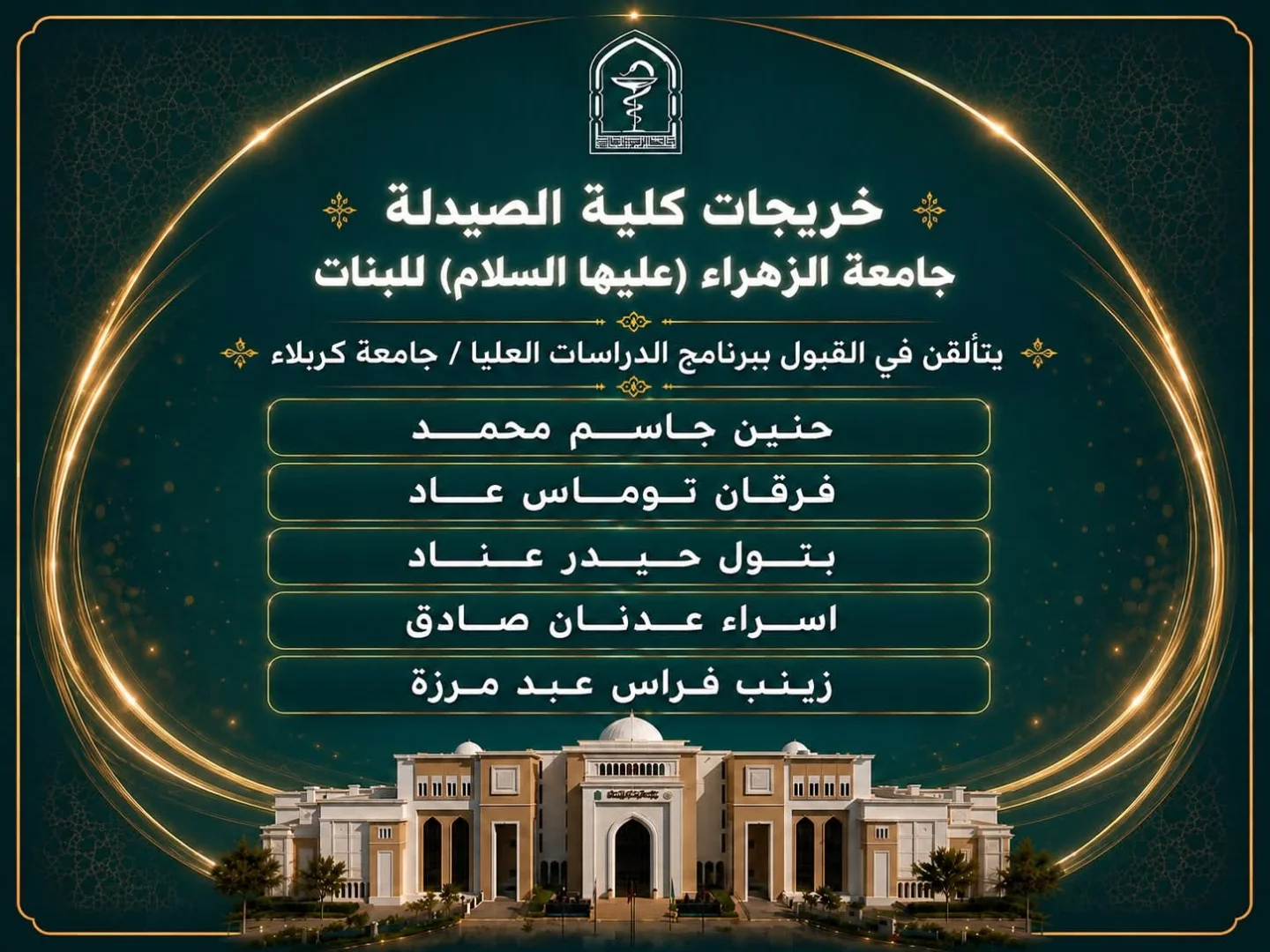 ⁨ ⁨ ⁨ ⁨ خريجات كلية الصيدلة يواصلن صناعة التميز في قبولهن ببرنامج الدراسات العليا