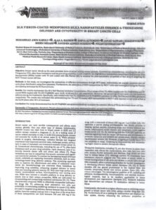 حقق التدريسي في كلية الصيدلة بجامعة الزهراء (ع) للبنات، أ.م.د. ضياء رحيم التميمي، إنجازًا علميًا تمثل في نشر بحثه الموسوم