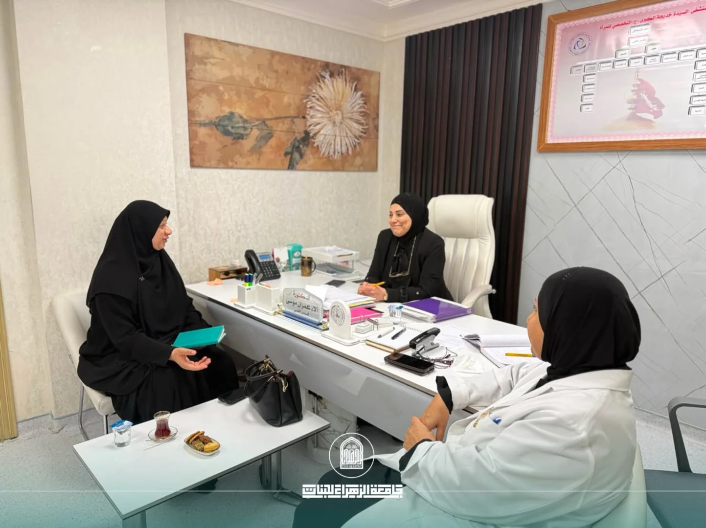 تعزيزاً لجودة التعليم الصيدلاني.. عميدة كلية الصيدلة تبحث آفاق التعاون التدريبي مع مستشفى السيدة خديجة (ع)