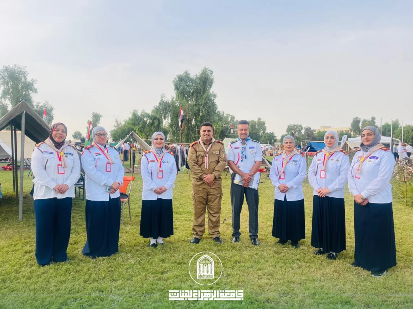 مشاركة كشفية لجامعة الزهراء في المخيم التطويري الأول للقادة