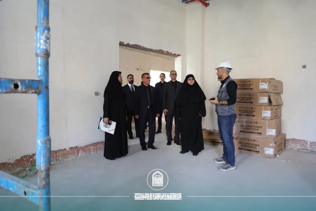Al-Zahraa University President Inspects Progress on New Building
