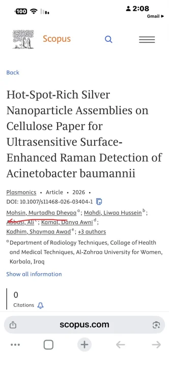 A new scientific achievement: Mr. Murtadha Dhia Mohsen's peer-reviewed research paper published in Scopus-indexed journals