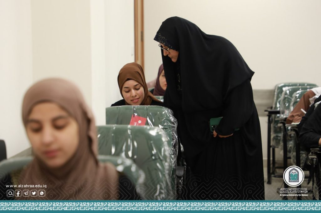 The Presidency of Al-Zahraa University for Women and members of its councils in the inspection round for the final exams.