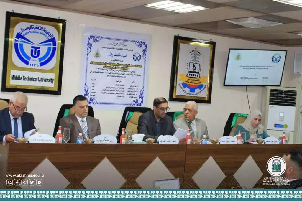 Director of Department of Scientific Affairs of Al-Zahraa University for Women, chairs a discussion committee of master thesis.